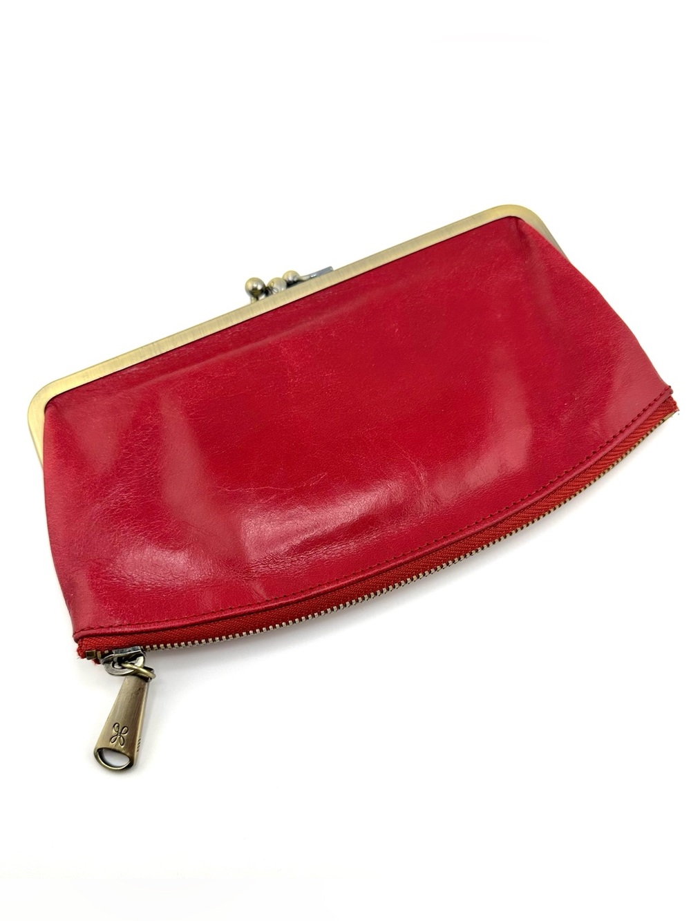 HOBO Millie Smooth Leather Wallet Garnet With Gold Hardware - Picture 2 of 8